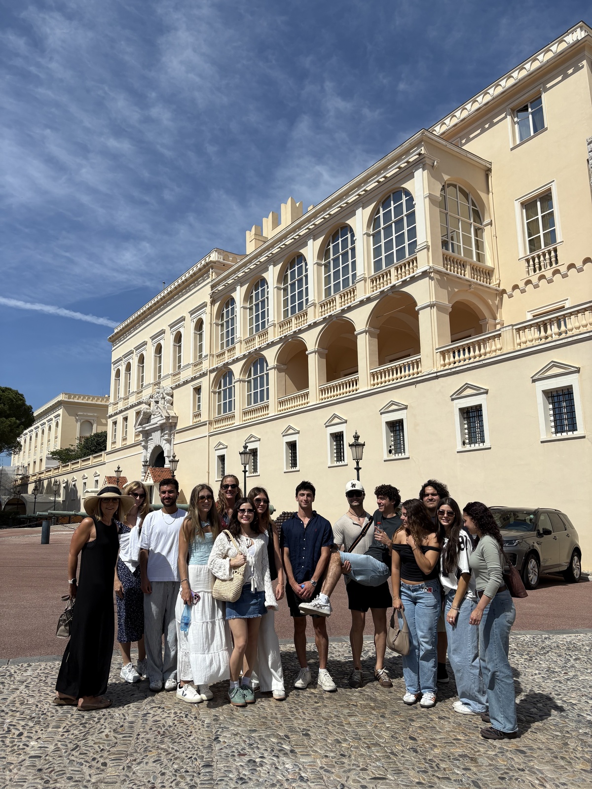 Students in front of the Prince's Palace in Monaco